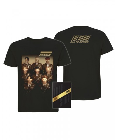 ATEEZ Treasure A. Ver Package Black Edition & Men's Black Tee Bundle $9.24 Shirts