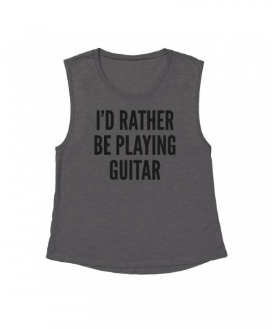 Music Life Muscle Tank | I'd Rather Be Playing Guitar Tank Top $6.23 Shirts