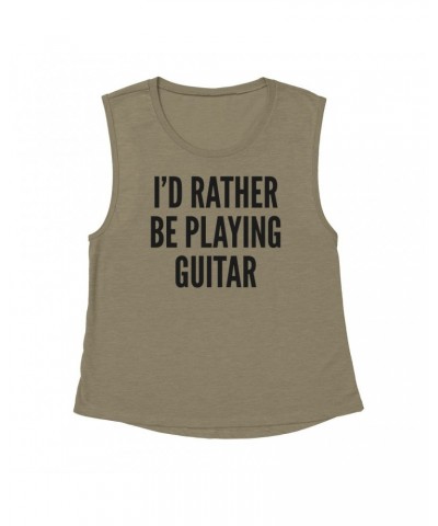 Music Life Muscle Tank | I'd Rather Be Playing Guitar Tank Top $6.23 Shirts