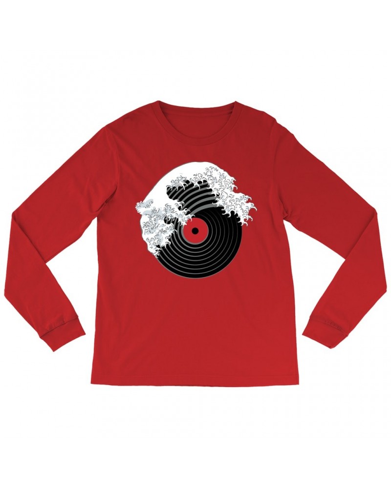 Music Life Long Sleeve Shirt | Vinyl Great Wave Shirt $2.66 Shirts