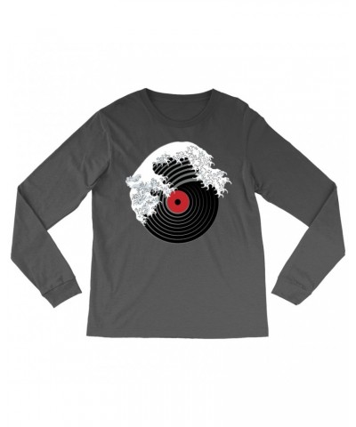 Music Life Long Sleeve Shirt | Vinyl Great Wave Shirt $2.66 Shirts