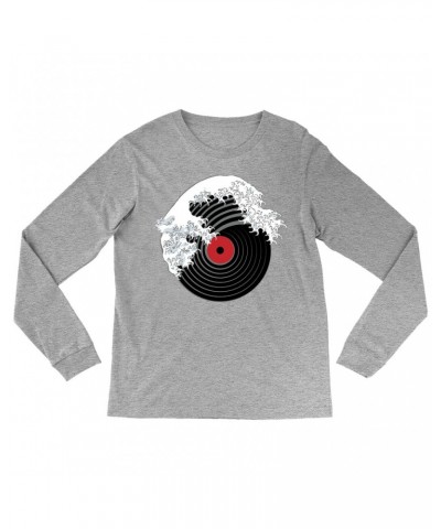 Music Life Long Sleeve Shirt | Vinyl Great Wave Shirt $2.66 Shirts