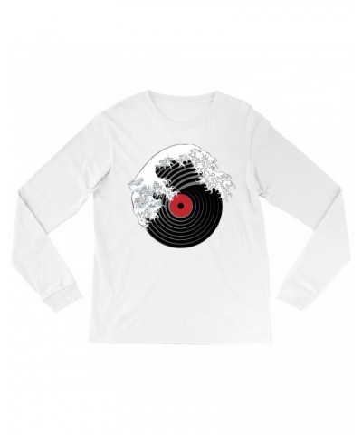 Music Life Long Sleeve Shirt | Vinyl Great Wave Shirt $2.66 Shirts