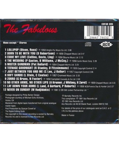 The Chordettes CD - The Fabulous Chordettes $8.39 CD