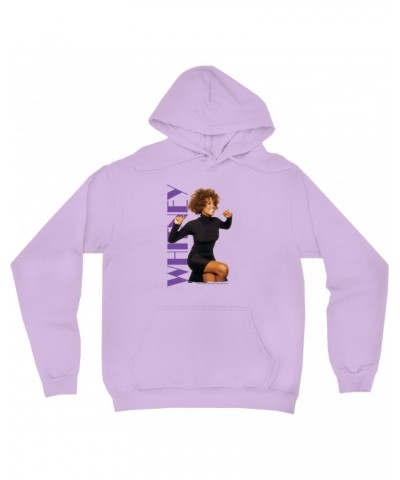 Whitney Houston Hoodie | Whitney Photo And Purple Logo Image Hoodie $5.79 Sweatshirts