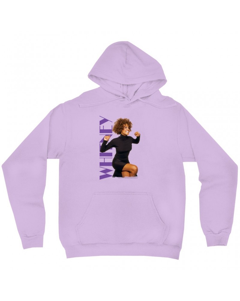 Whitney Houston Hoodie | Whitney Photo And Purple Logo Image Hoodie $5.79 Sweatshirts