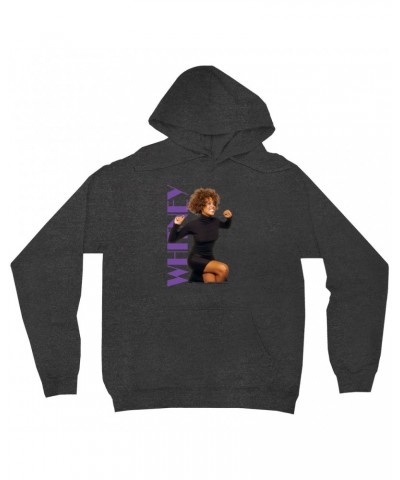 Whitney Houston Hoodie | Whitney Photo And Purple Logo Image Hoodie $5.79 Sweatshirts