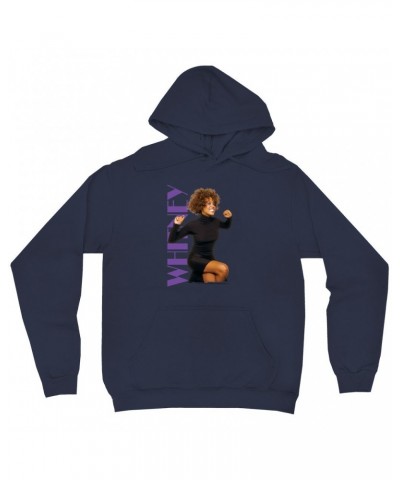 Whitney Houston Hoodie | Whitney Photo And Purple Logo Image Hoodie $5.79 Sweatshirts