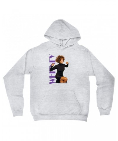 Whitney Houston Hoodie | Whitney Photo And Purple Logo Image Hoodie $5.79 Sweatshirts