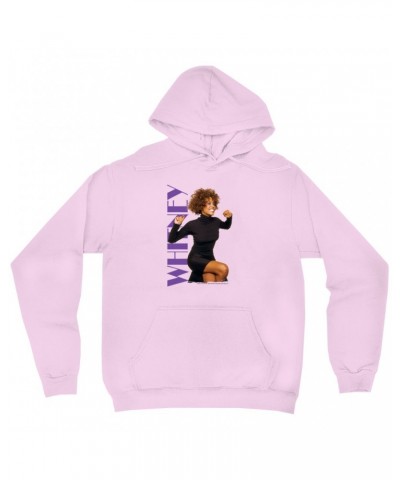 Whitney Houston Hoodie | Whitney Photo And Purple Logo Image Hoodie $5.79 Sweatshirts