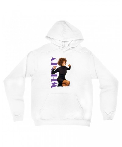 Whitney Houston Hoodie | Whitney Photo And Purple Logo Image Hoodie $5.79 Sweatshirts