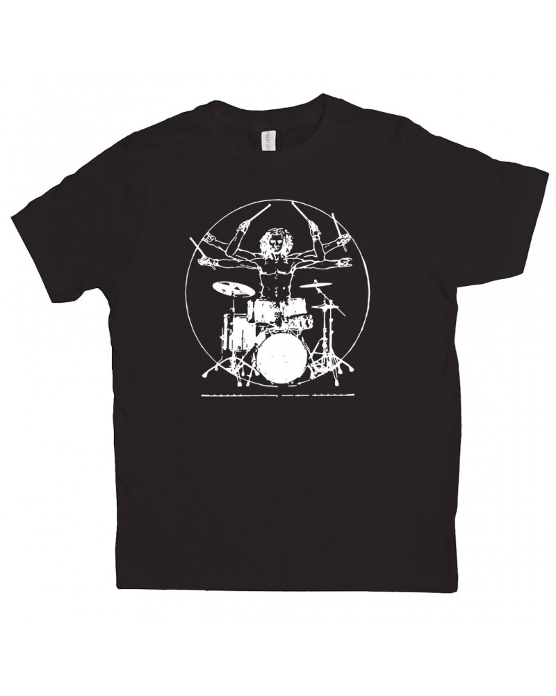 Music Life Kids T-shirt | Vitruvian Drummer Kids Tee $13.85 Kids