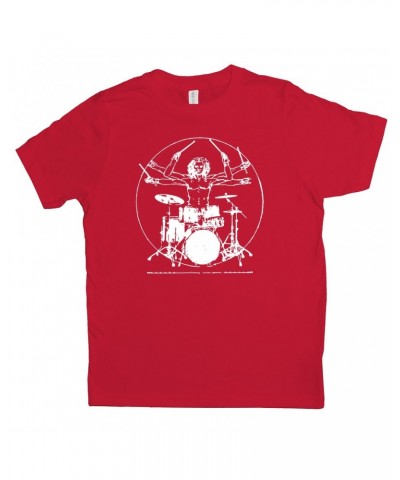 Music Life Kids T-shirt | Vitruvian Drummer Kids Tee $13.85 Kids