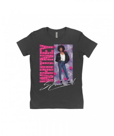 Whitney Houston Ladies' Boyfriend T-Shirt | So Emotional Pattern Design Shirt $9.35 Shirts