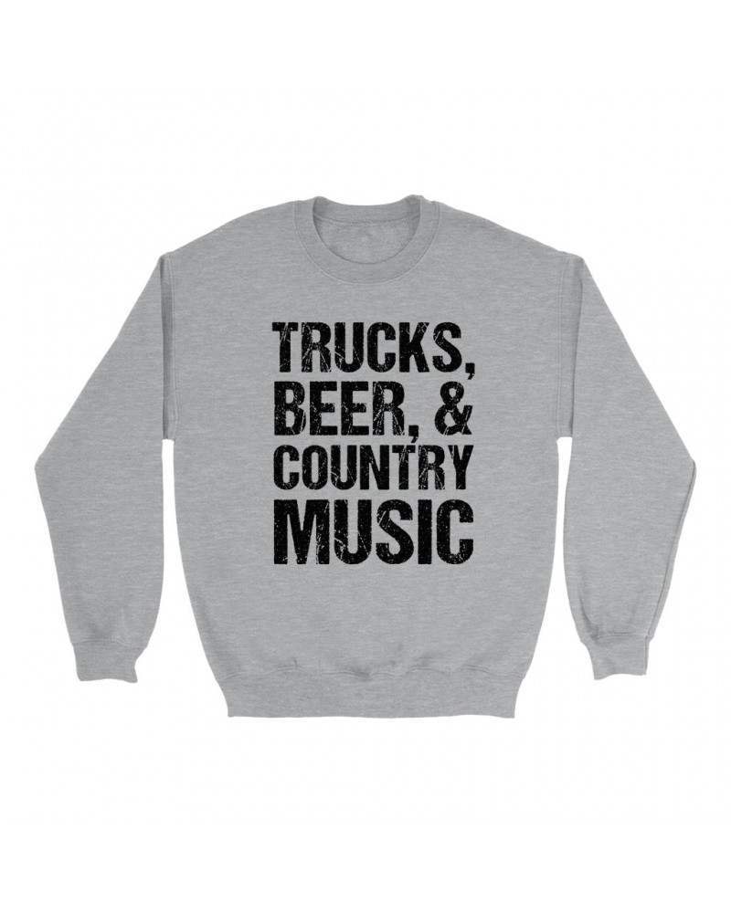 Music Life Sweatshirt | Trucks Beer Country Music Sweatshirt $8.15 Sweatshirts