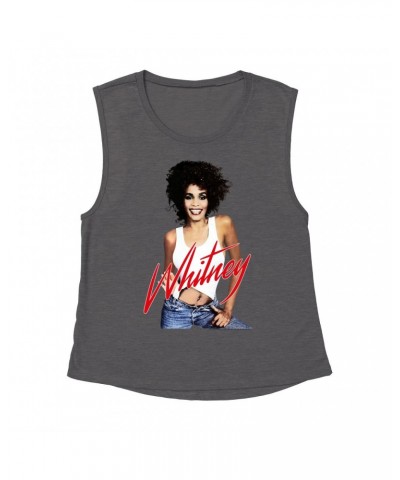 Whitney Houston Ladies' Muscle Tank Top | Just Whitney Shirt $11.87 Shirts