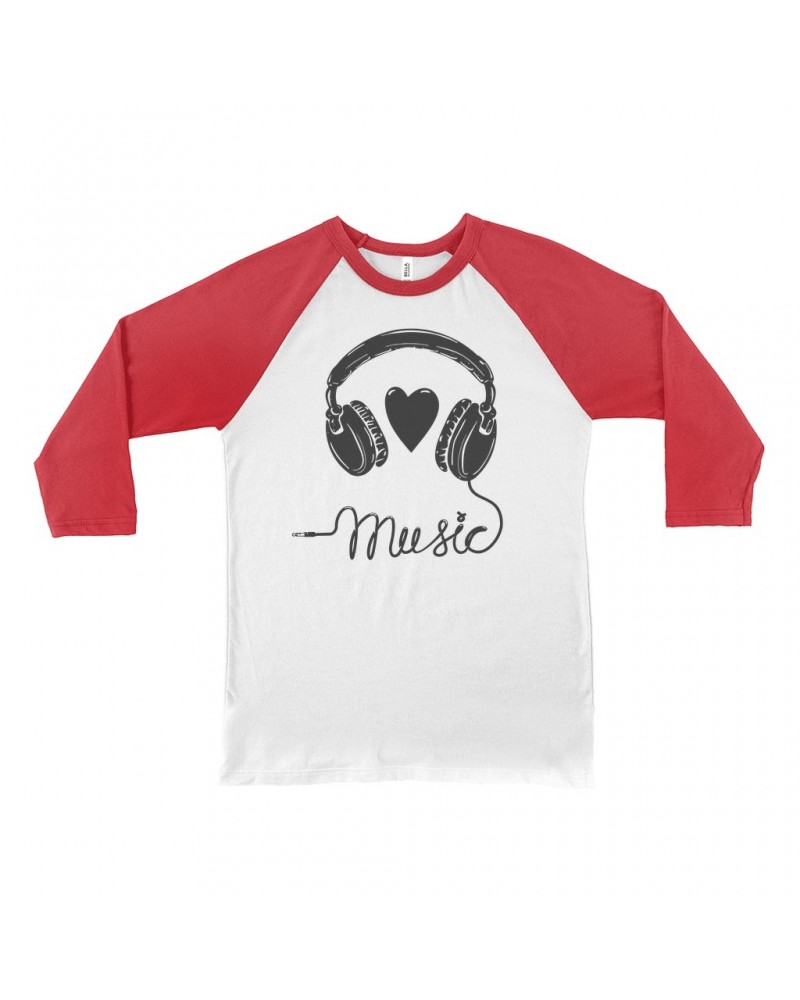 Music Life 3/4 Sleeve Baseball Tee | I Heart Music Shirt $7.91 Shirts