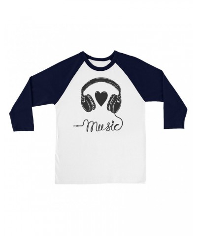 Music Life 3/4 Sleeve Baseball Tee | I Heart Music Shirt $7.91 Shirts