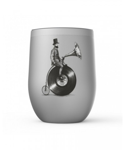 Music Life Wine Tumbler | Riding The Gramophone Stemless Wine Tumbler $4.19 Drinkware