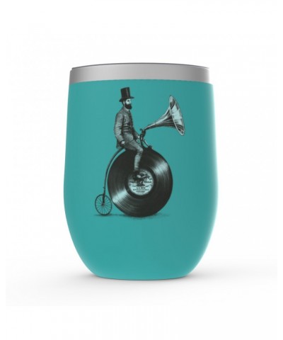 Music Life Wine Tumbler | Riding The Gramophone Stemless Wine Tumbler $4.19 Drinkware