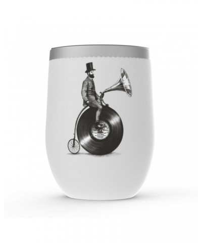 Music Life Wine Tumbler | Riding The Gramophone Stemless Wine Tumbler $4.19 Drinkware