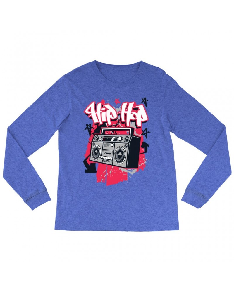 Music Life Heather Long Sleeve Shirt | Hip Hop Life Shirt $7.91 Shirts