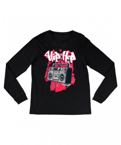 Music Life Heather Long Sleeve Shirt | Hip Hop Life Shirt $7.91 Shirts