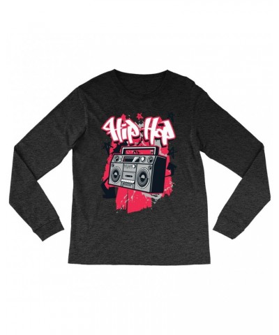 Music Life Heather Long Sleeve Shirt | Hip Hop Life Shirt $7.91 Shirts