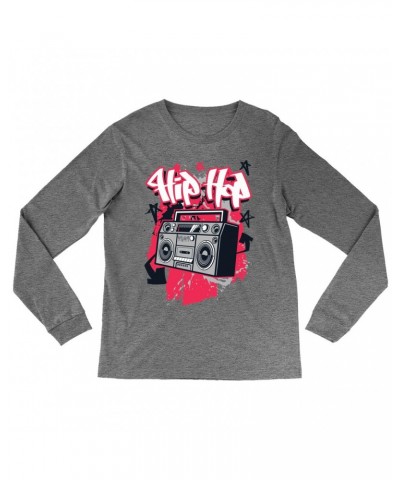 Music Life Heather Long Sleeve Shirt | Hip Hop Life Shirt $7.91 Shirts