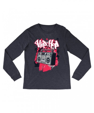 Music Life Heather Long Sleeve Shirt | Hip Hop Life Shirt $7.91 Shirts