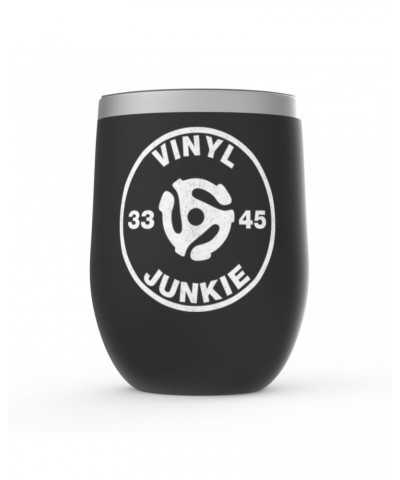 Music Life Wine Tumbler | Vinyl Junkie Stemless Wine Tumbler $17.20 Drinkware