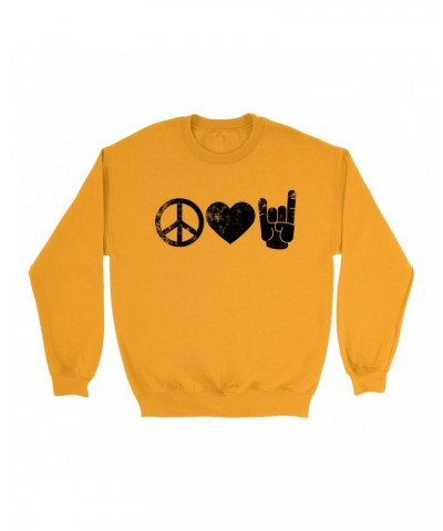 Music Life Colorful Sweatshirt | Peace Love Rock n' Roll Sweatshirt $6.43 Sweatshirts