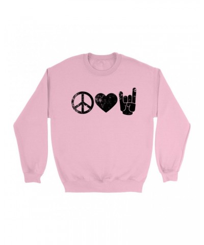 Music Life Colorful Sweatshirt | Peace Love Rock n' Roll Sweatshirt $6.43 Sweatshirts