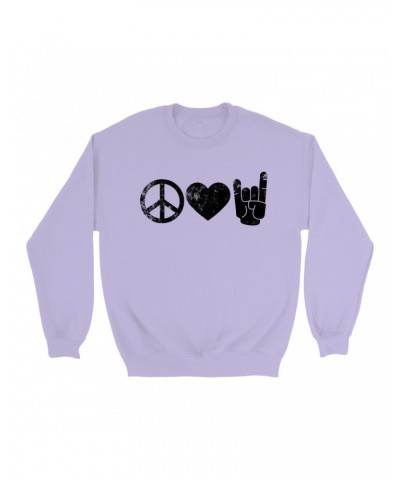 Music Life Colorful Sweatshirt | Peace Love Rock n' Roll Sweatshirt $6.43 Sweatshirts