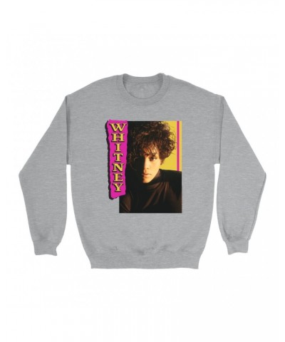 Whitney Houston Sweatshirt | Whitney Pink And Yellow Image Sweatshirt $8.79 Sweatshirts