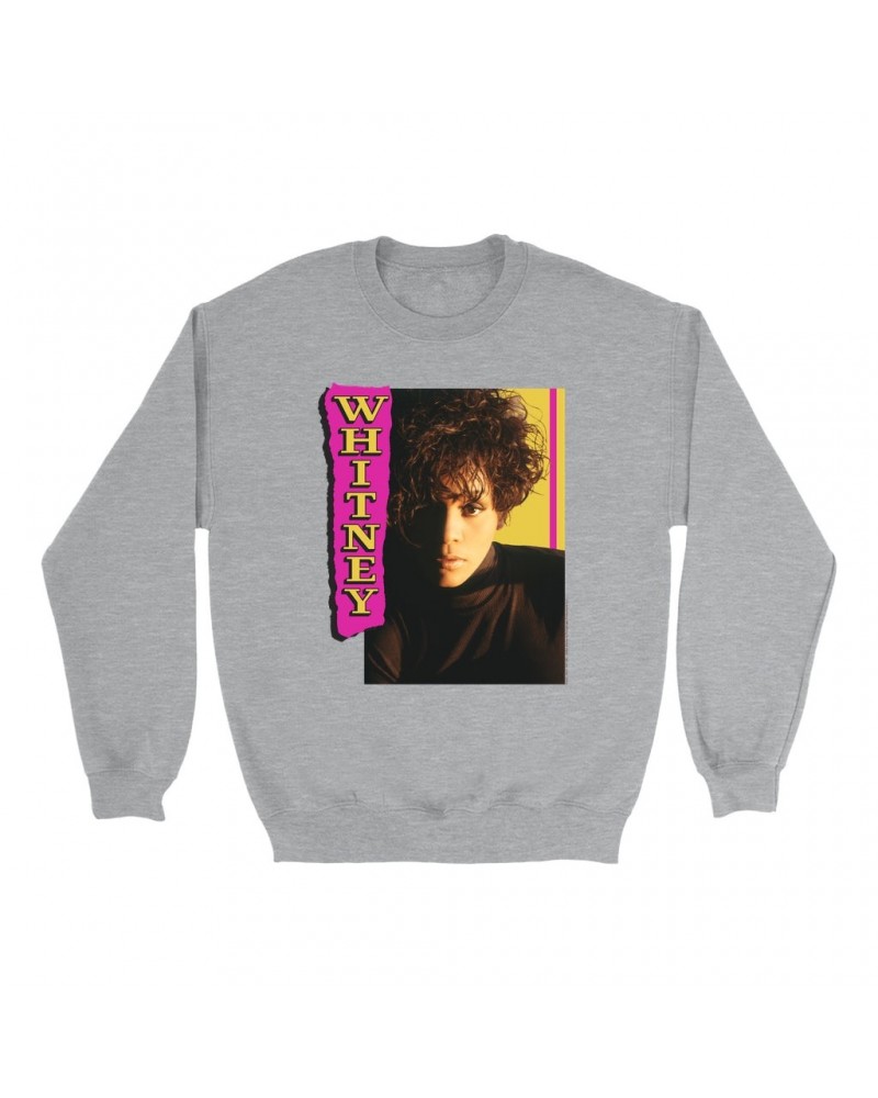 Whitney Houston Sweatshirt | Whitney Pink And Yellow Image Sweatshirt $8.79 Sweatshirts