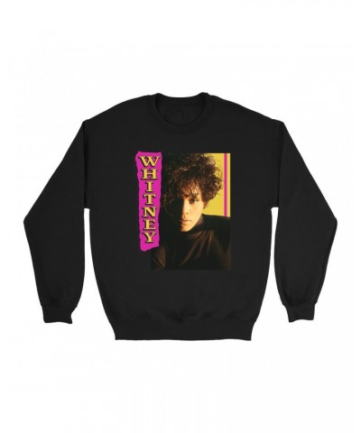 Whitney Houston Sweatshirt | Whitney Pink And Yellow Image Sweatshirt $8.79 Sweatshirts