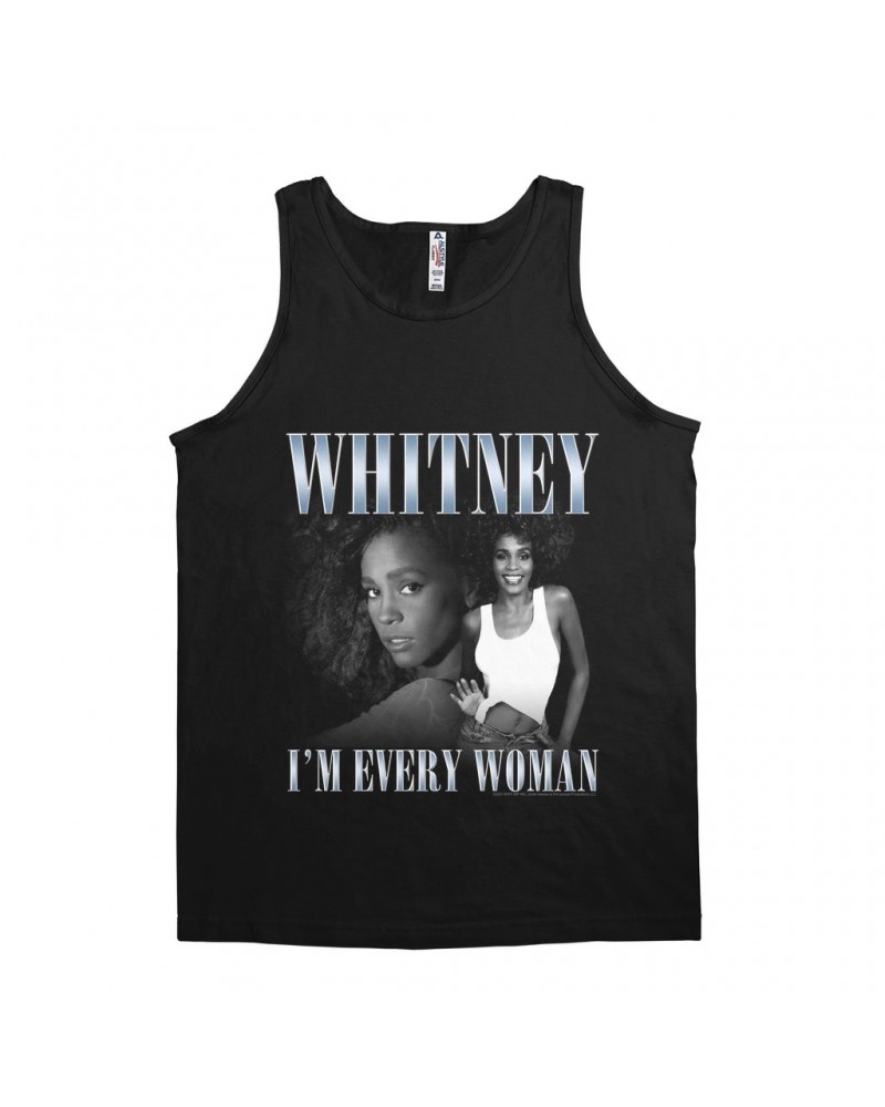 Whitney Houston Unisex Tank Top | I'm Every Woman Black And White Photo Collage Design Shirt $6.20 Shirts