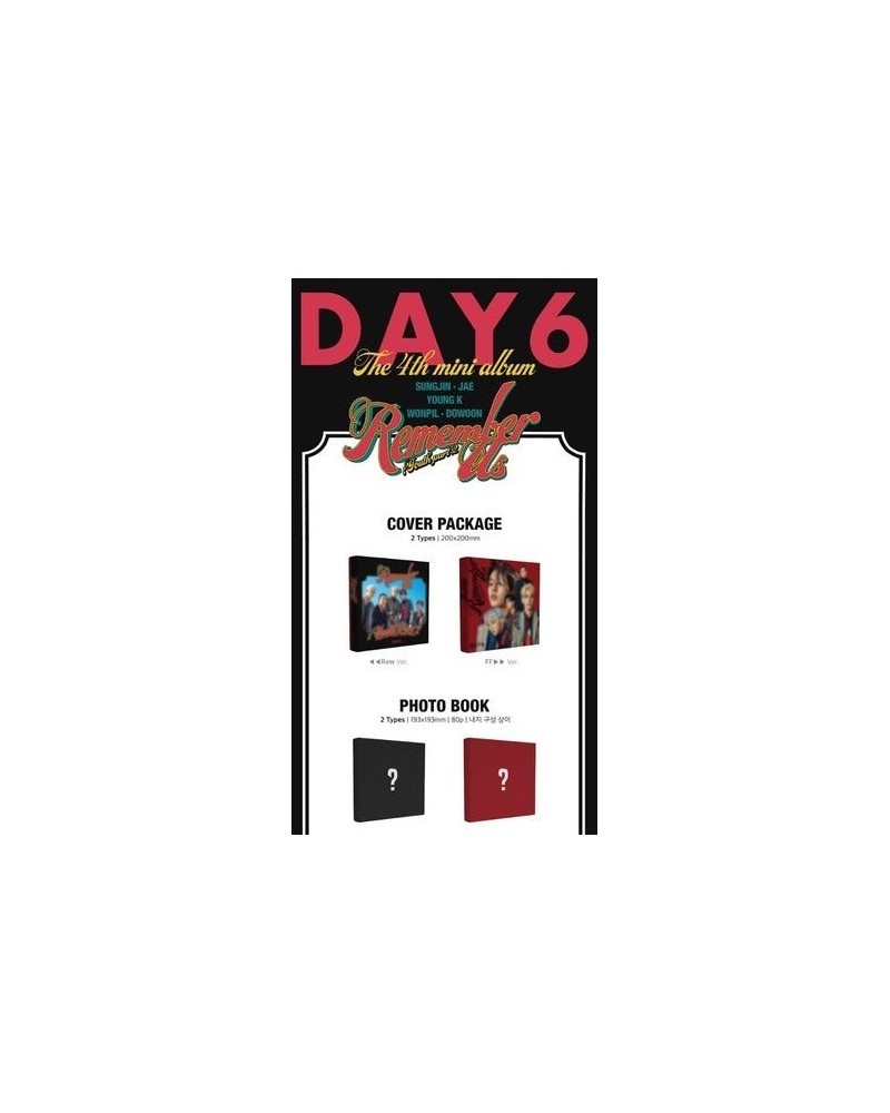 DAY6 4TH MINI ALBUM: REMEMBER US - YOUTH PART CD $15.29 CD