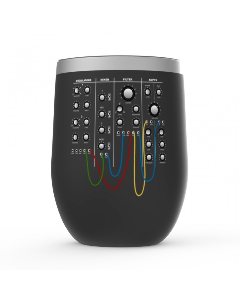 Music Life Wine Tumbler | Modular Synth Chest Panel Stemless Wine Tumbler $8.77 Drinkware